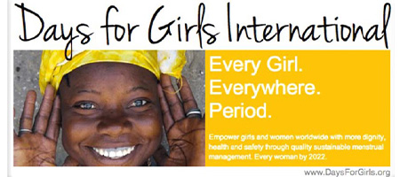 Logo image for Days for Girls International. Every Girl. Everywhere. Period.